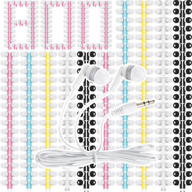 Kigeli 800-pack colorful classroom earbuds with durable ABS shell.