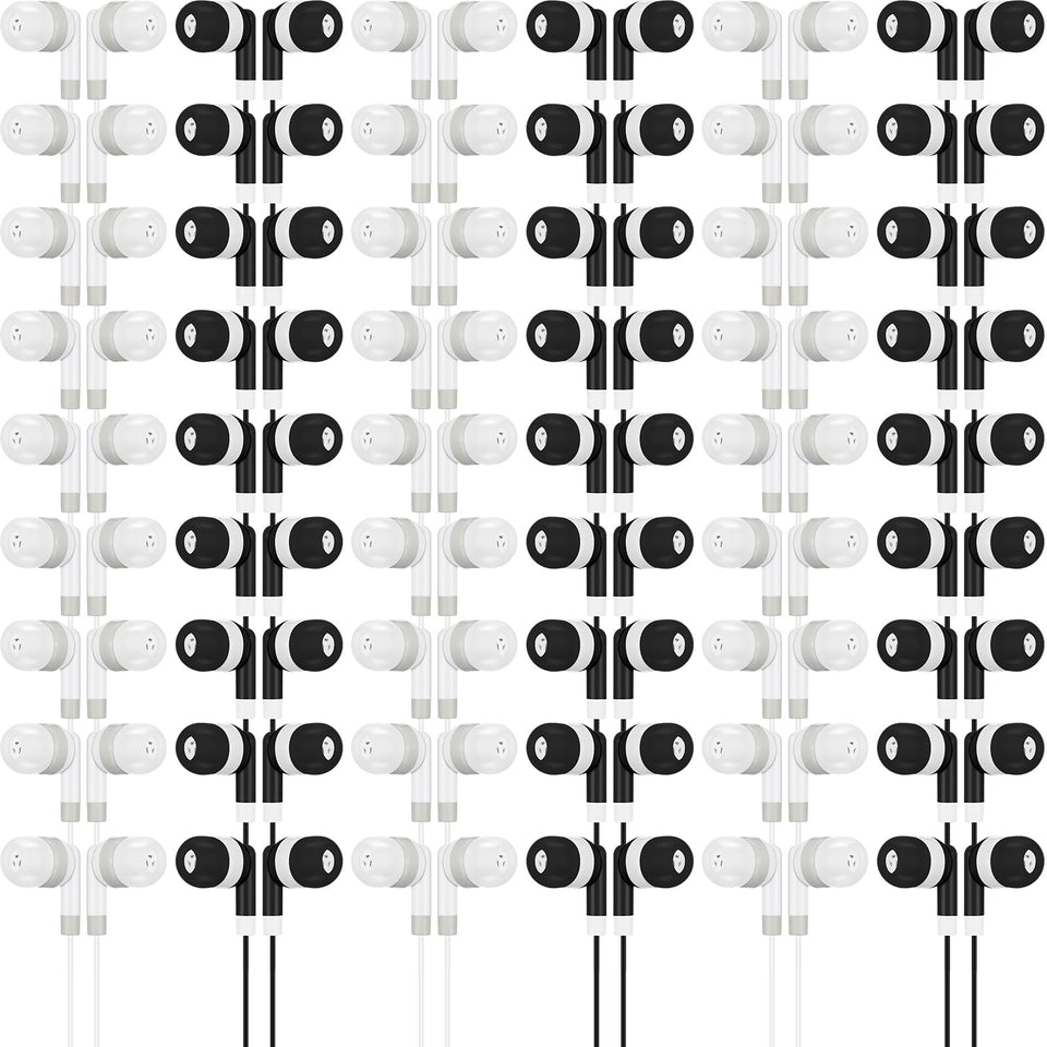Kigeli kids bulk earbuds headphones 100pcs for classrooms, durable and shareable