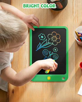 Kikapabi colorful doodle board highlights one-click erase for quick resets.
