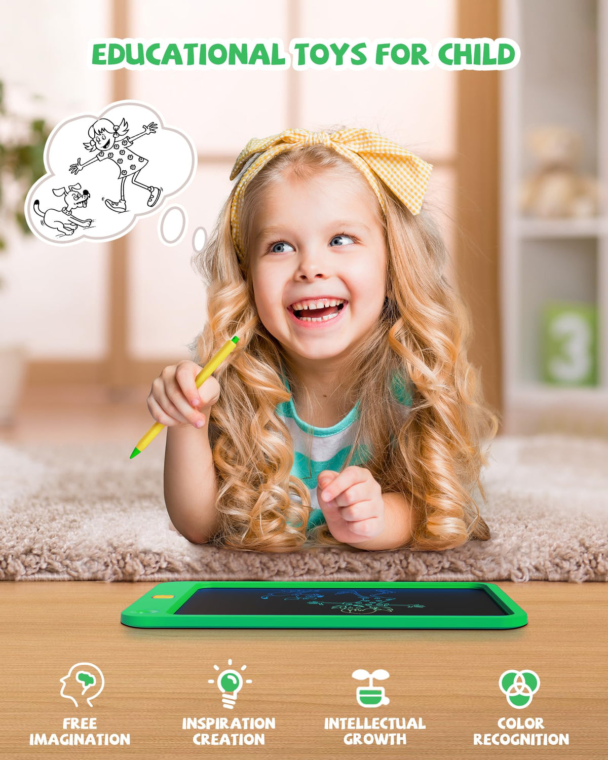 Kikapabi kids drawing board is portable and lightweight for travel.
