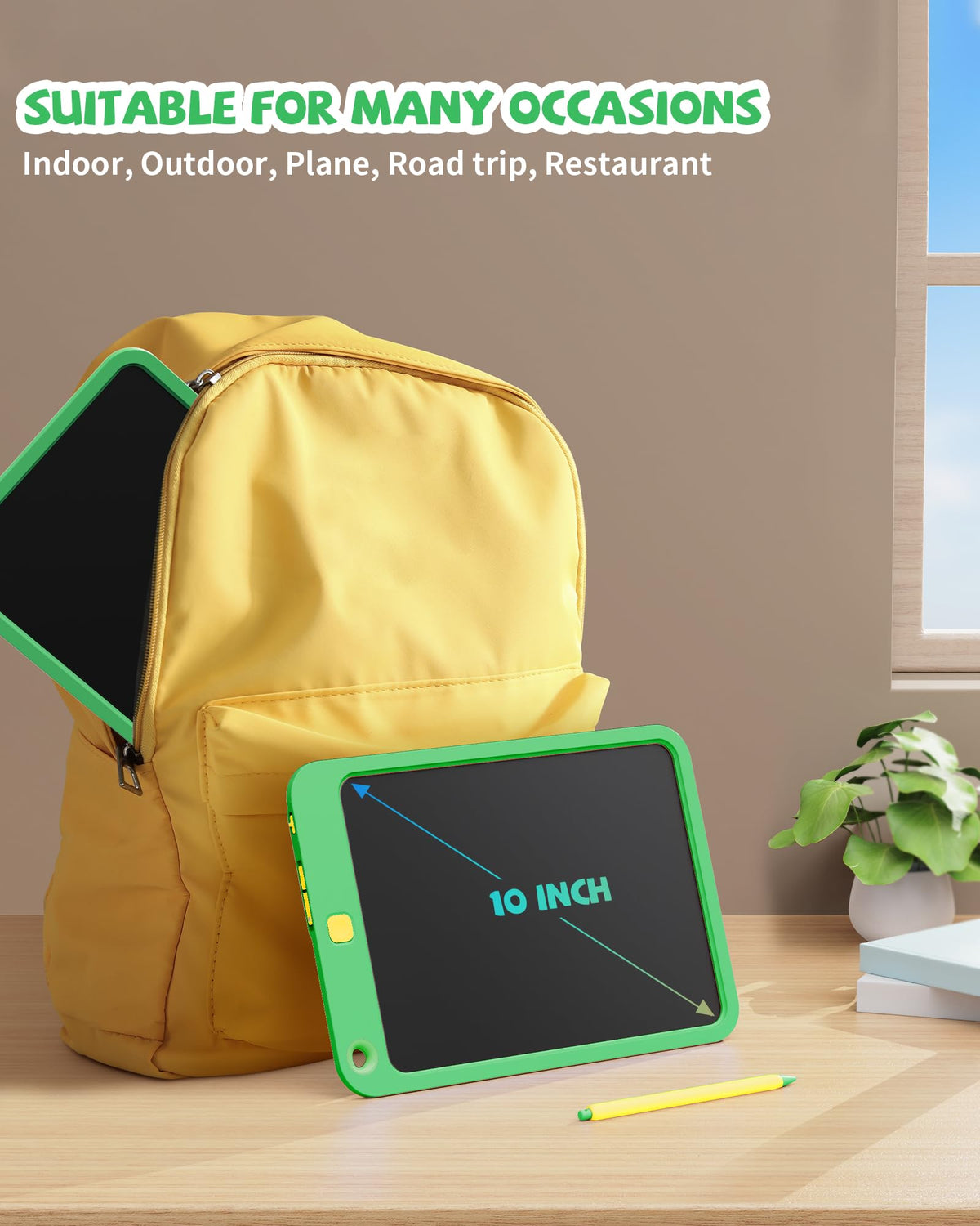 Kikapabi drawing pad with a lanyard keeps the stylus within reach.