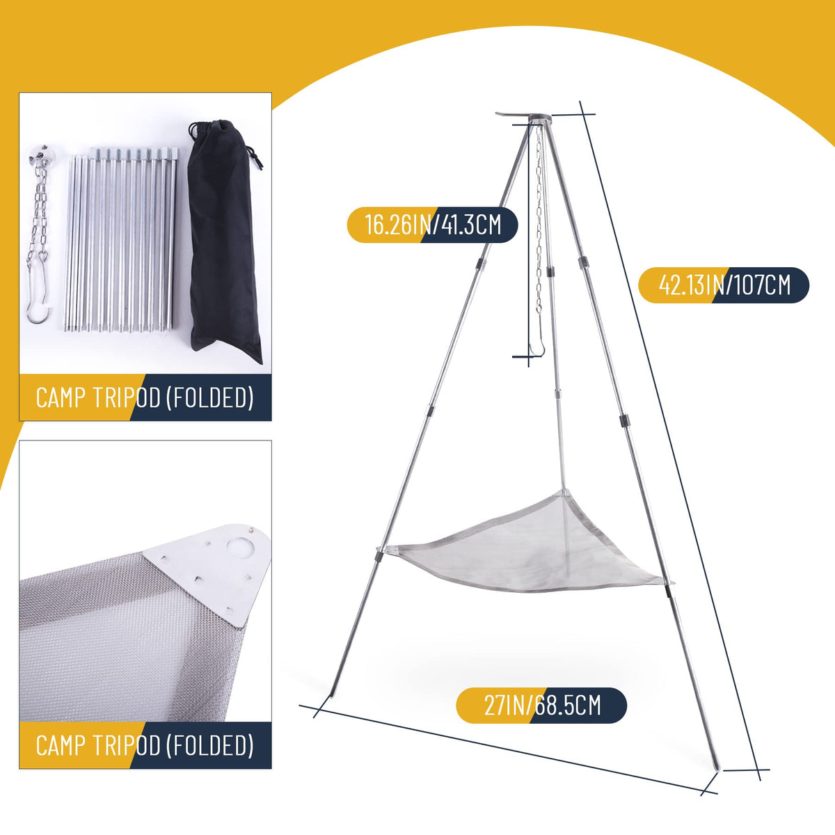 Kikerike collapsible mesh pit in use for easy setup during camping
