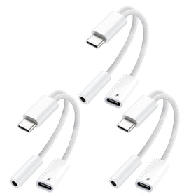 KikoSaka USB-C to 3.5mm adapter setup with charging and audio on the go.