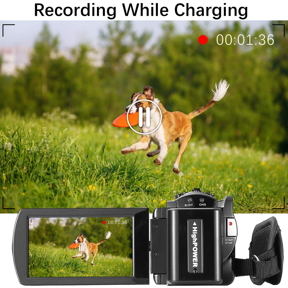 kimire recording while charging enables long sessions