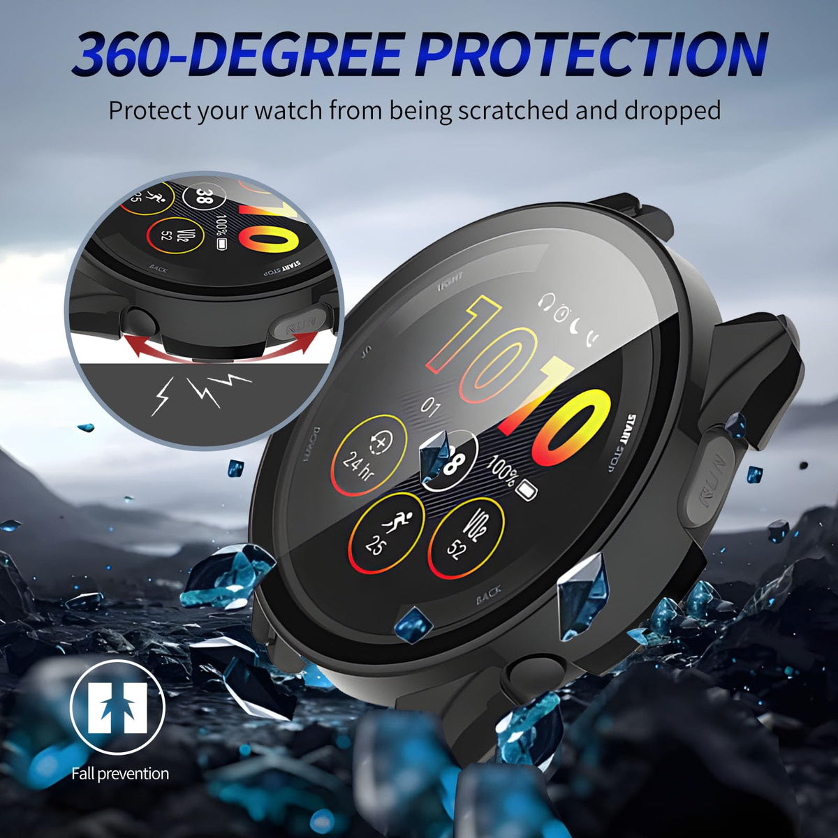 Kimiyaki Forerunner 165 full-coverage case with built-in glass for all-around defense.