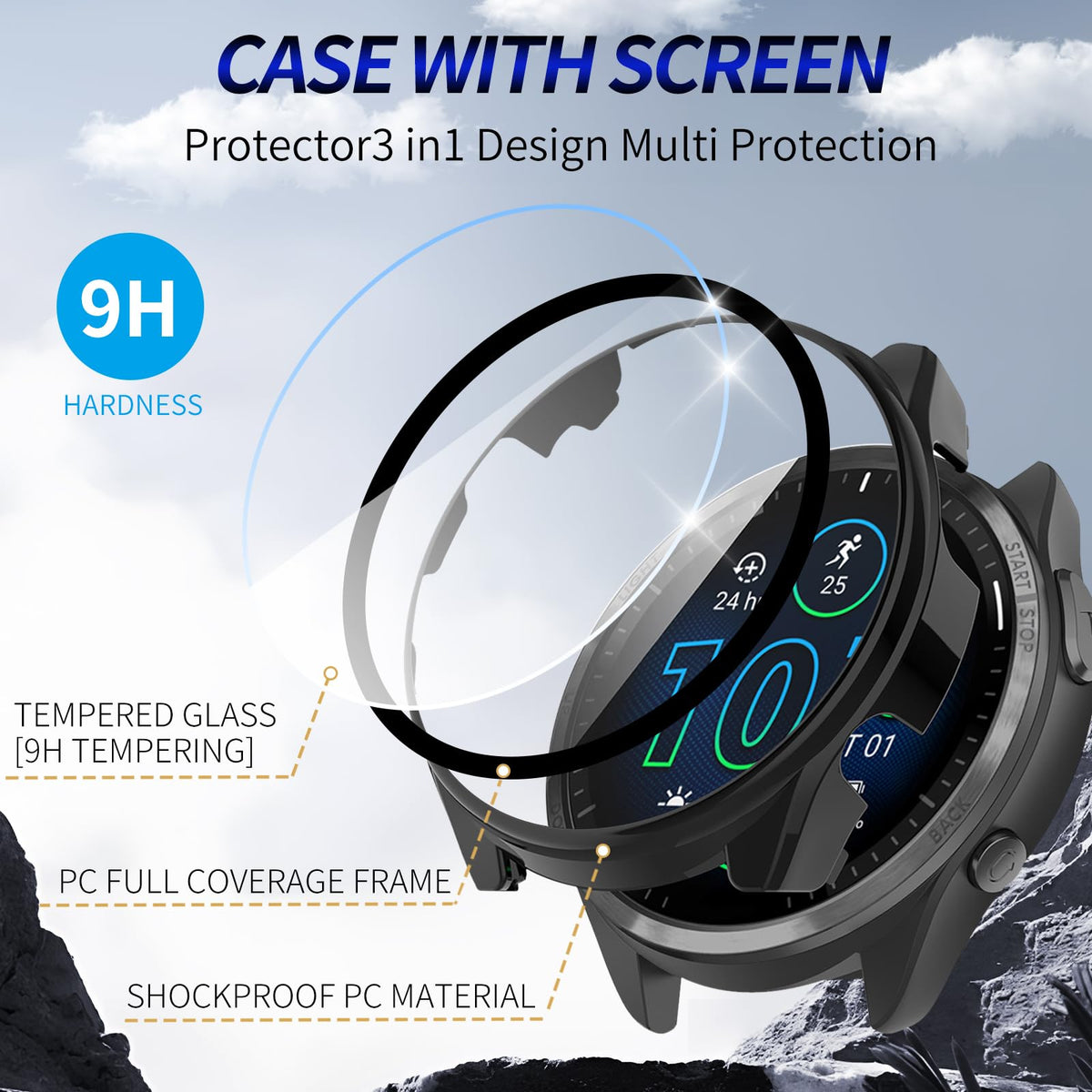 Kimiyaki high-definition tempered glass provides responsive touch on Forerunner 965.