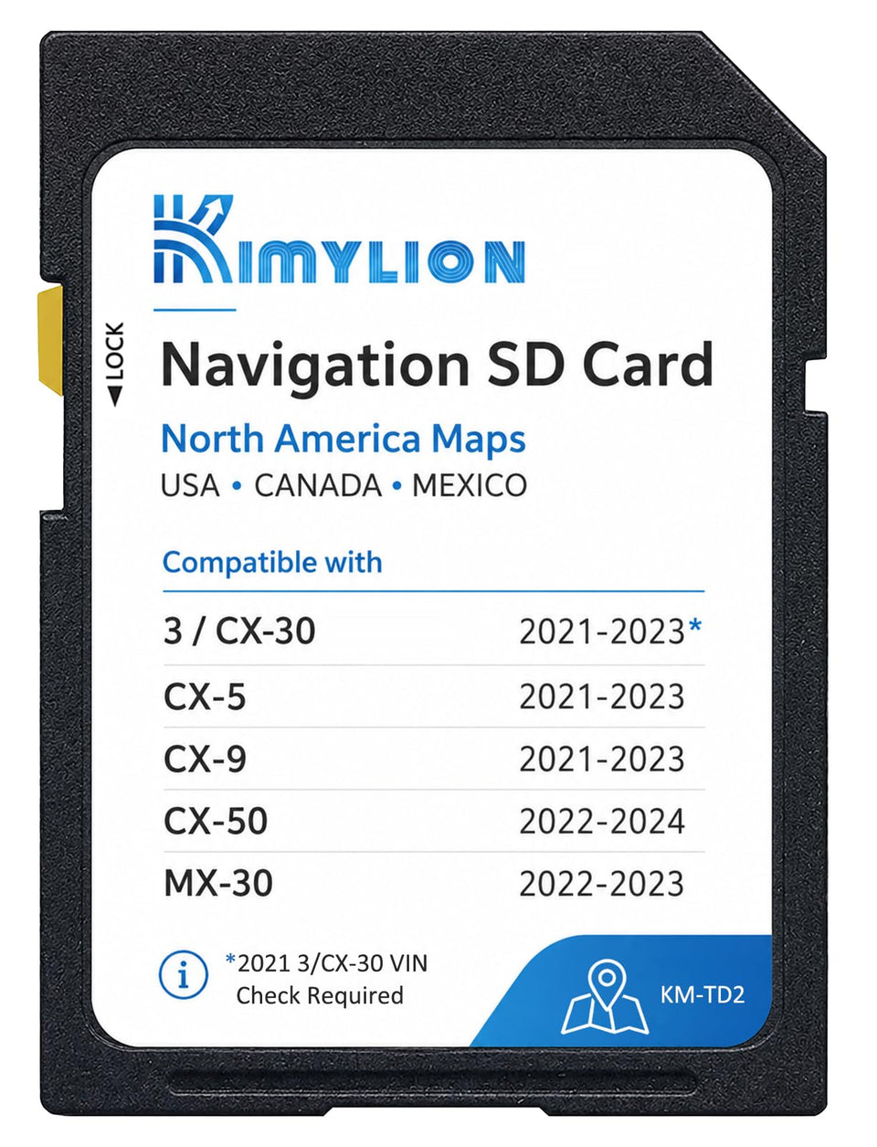 Kimylion SD card front packaging showing model TD2K66EZ1B and compatibility benefits