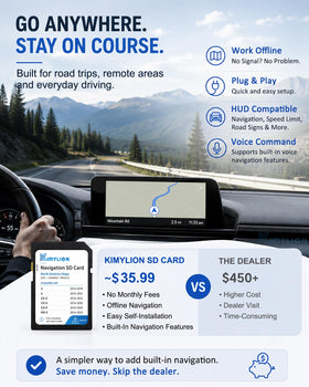 Kimylion navigation on Mazda infotainment display providing integrated directions