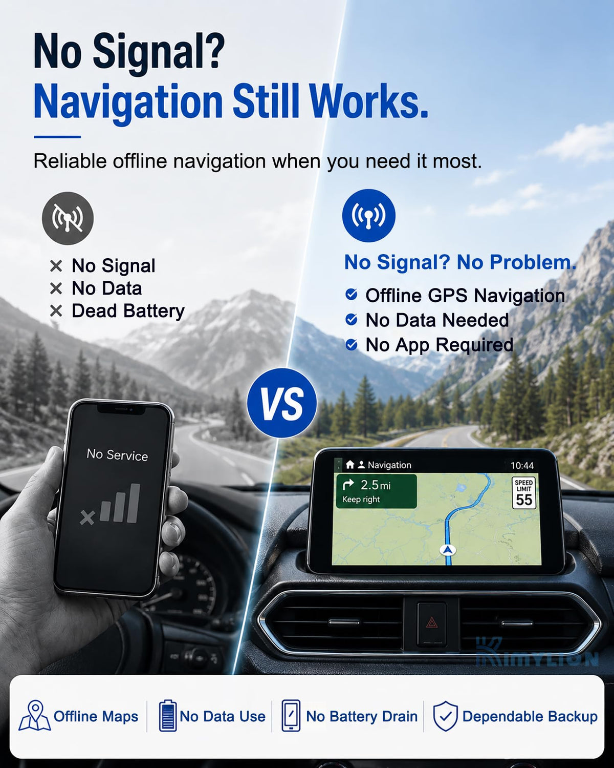 Kimylion map on Mazda infotainment screen providing updated roads and POIs