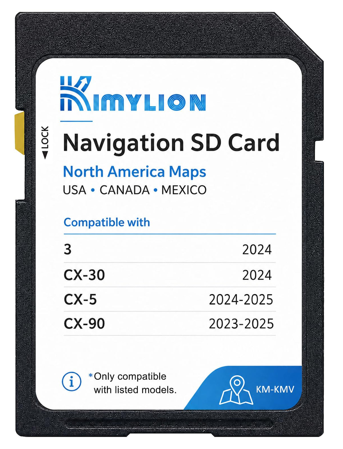 Kimylion SD card front view showing label and model for reliable offline navigation