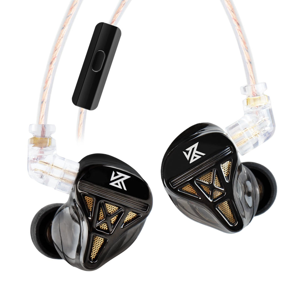 Kinboofi IEM with mic — overview shows sleek black design for everyday use