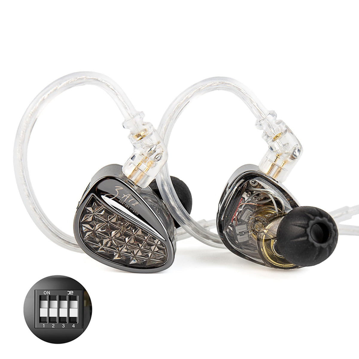 Kinboofi KZ ZA12 2DD+4BA hybrid driver close-up for rich detail and clarity.