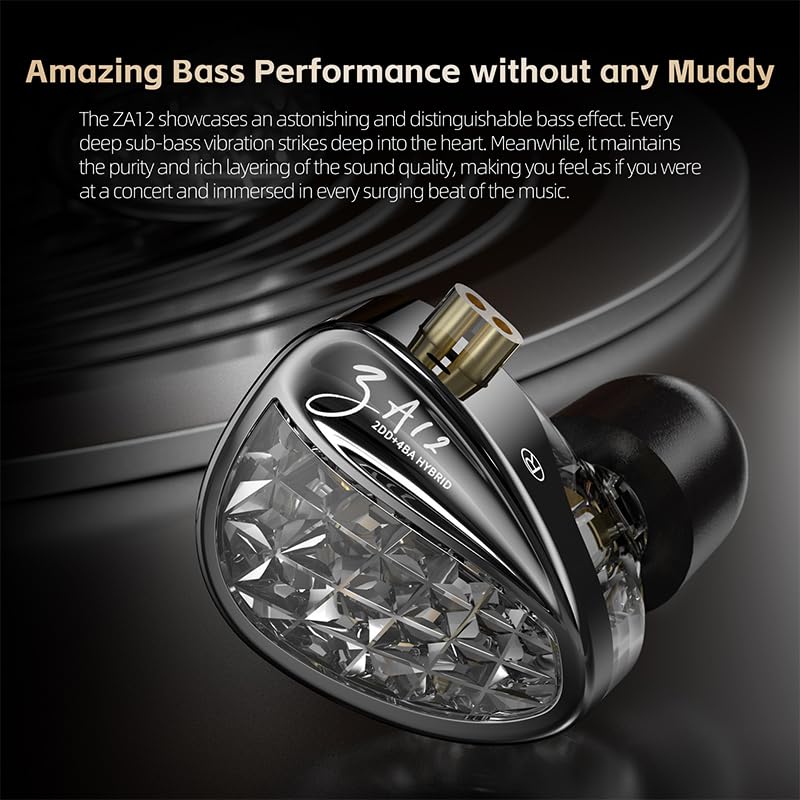 Kinboofi KZ ZA12 deep bass with clear mids and highs.