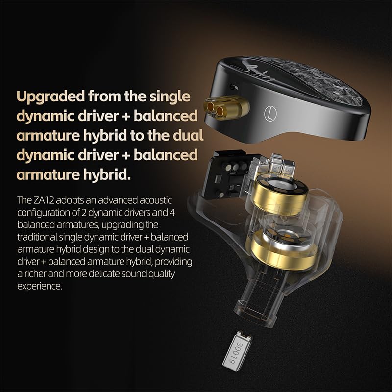 Kinboofi KZ ZA12 ergonomic earbud design showing comfortable, secure fit.