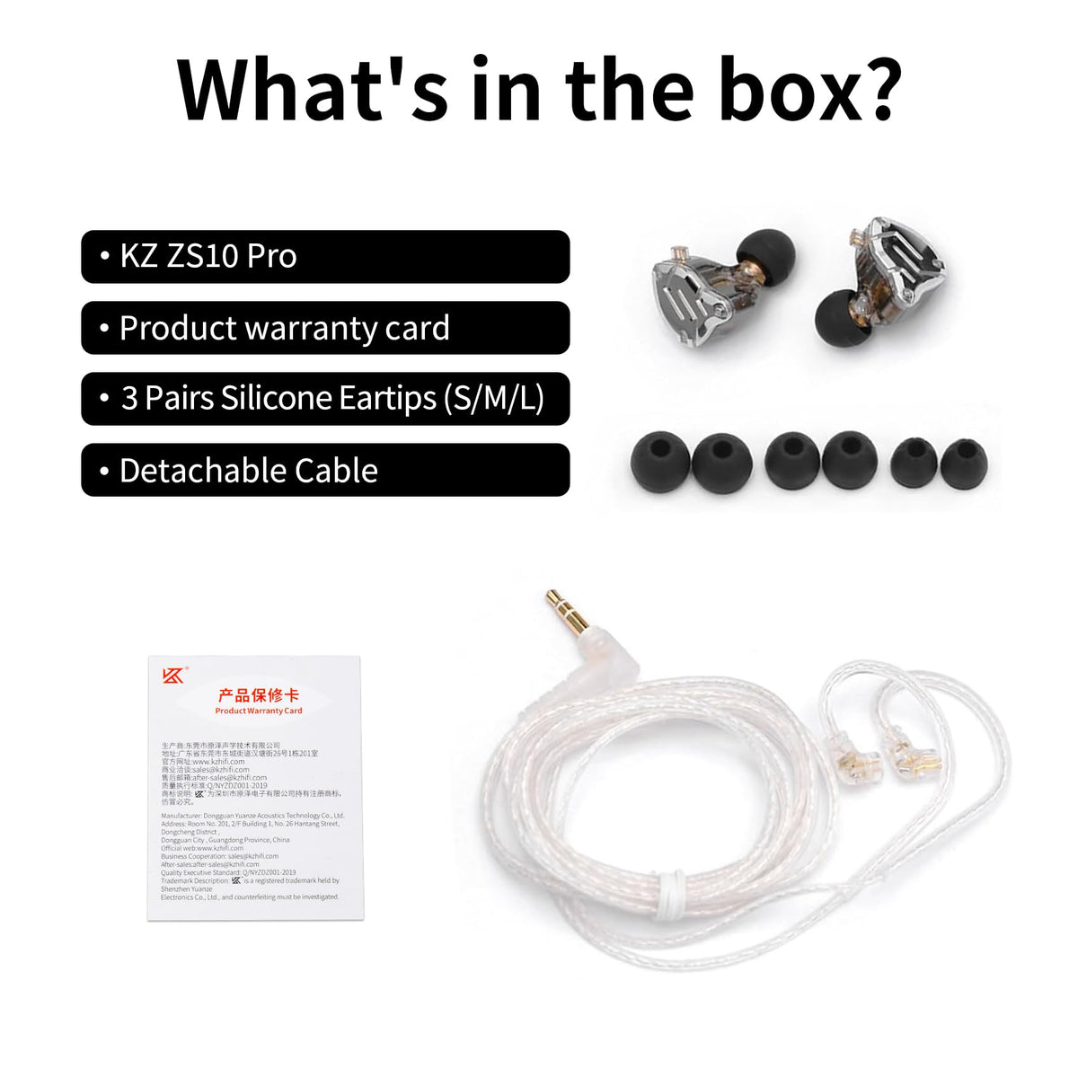 Kinboofi KZ ZS10 Pro accessories and case showing portability and protection