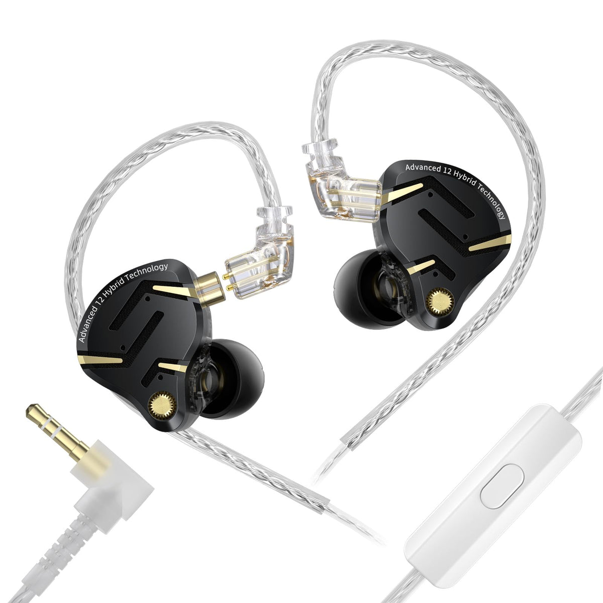 Kinboofi KZ ZS12 Pro 2-in-ear monitor with 1DD+5BA drivers for rich bass clarity.