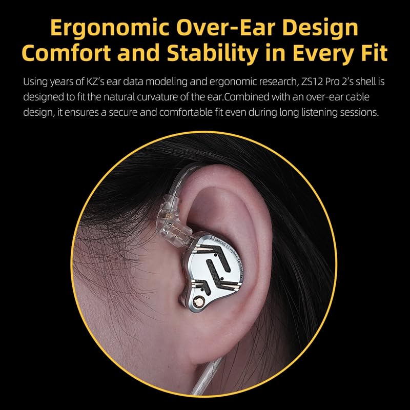 Kinboofi KZ ZS12 Pro silver-plated cable improves signal quality and stability.