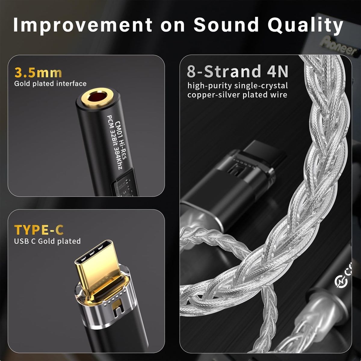 Kinboofi dual-chip DAC close-up, high-fidelity signal with low noise.