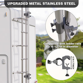 Kinchoix Starlink pole mount gen3 10ft front view highlighting secure ladder rail fit.