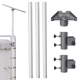 Kinchoix Starlink pole mount gen3 10ft side view showing RV-ready stability.