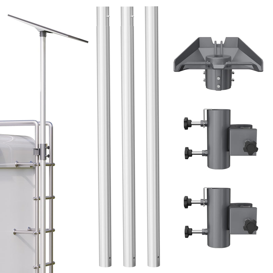 Kinchoix Starlink pole mount gen3 10ft side view showing RV-ready stability.