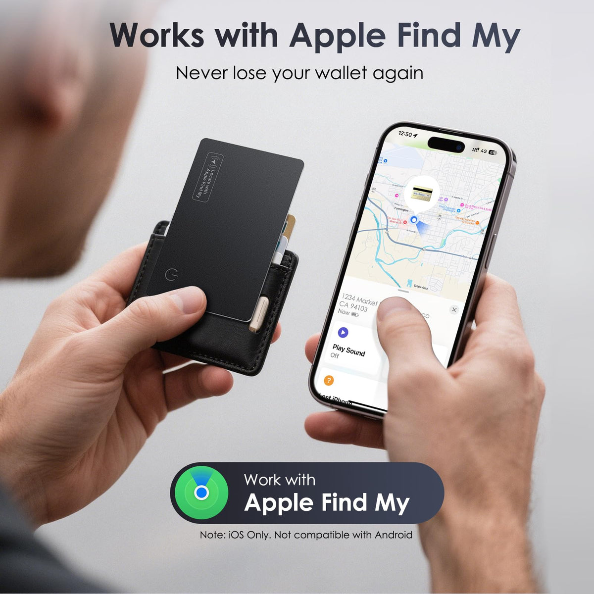 KINDEEP Wallet Tracker Card works with Find My on iOS to locate your valuables.
