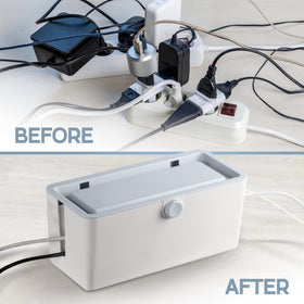 KinderSense cable box ventilated design prevents overheating for connected devices.