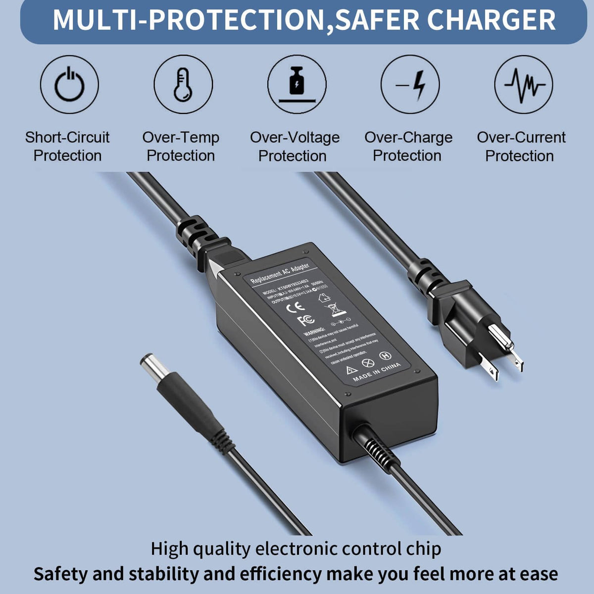 King EBOYEE 65W compatibility label highlights broad Dell support