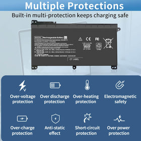 King EBOYEE BI03XL battery internal-cells close-up highlights 3-cell design.