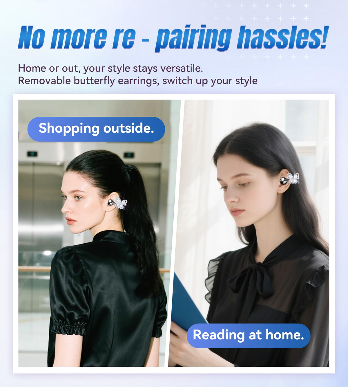 King Lucky detachable crystal attachment clicked onto earbud, offers instant style customization