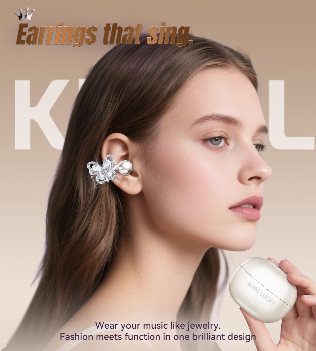 King Lucky detachable crystal clip detail displaying jewelry-style personalization