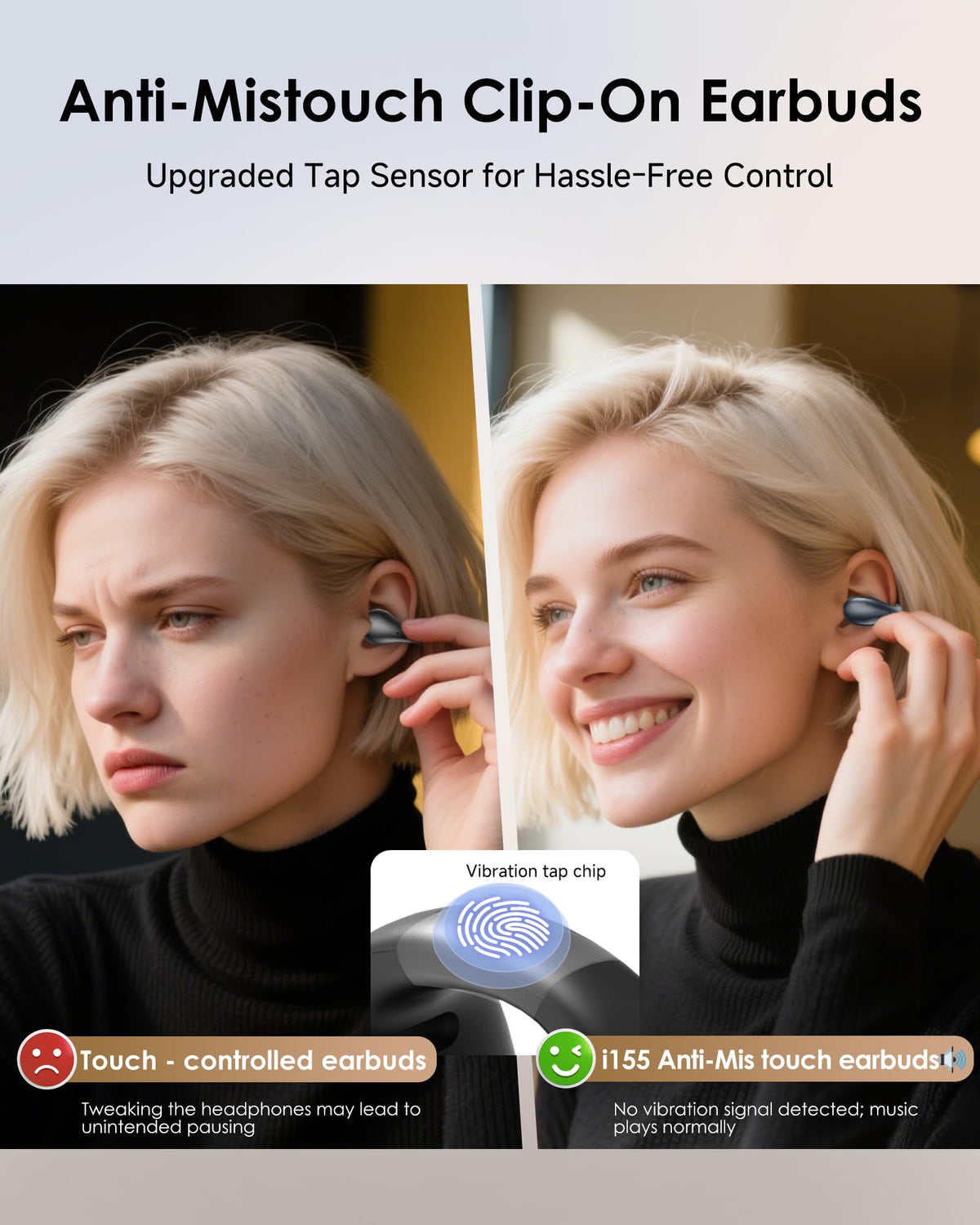 King Lucky memory-alloy earhook detail for secure hold