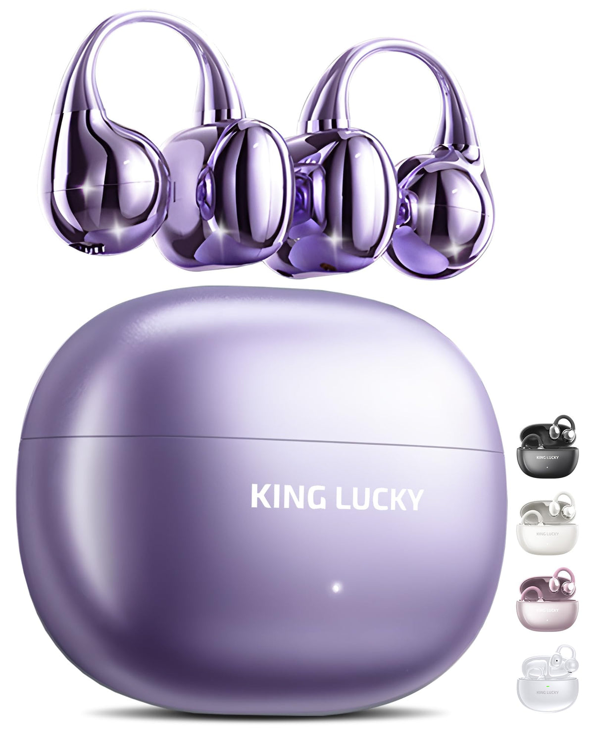 King Lucky Gen3 front packaging showing purple earbuds and case, ready to unbox