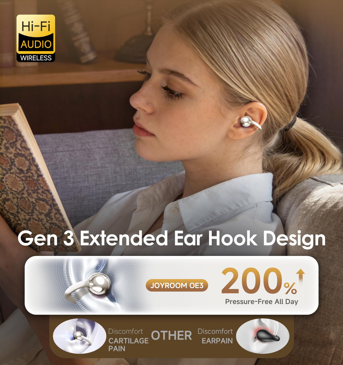 King Lucky silicone ear hook texture demonstrating soft skin-friendly comfort