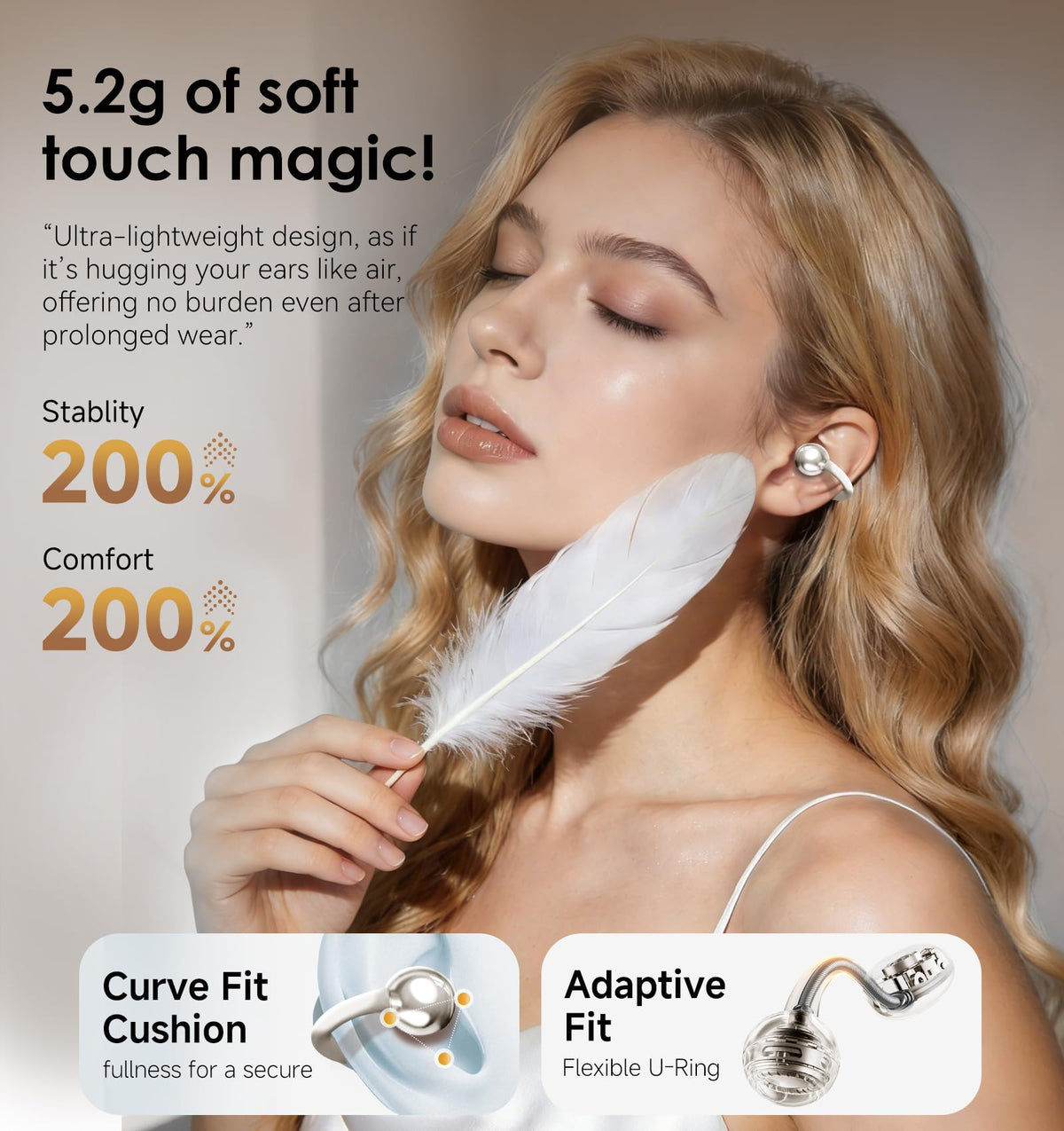 King Lucky earbuds used while running showing stable clip-on performance