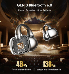 King Lucky earbuds beside eyeglasses showing glasses-friendly comfort