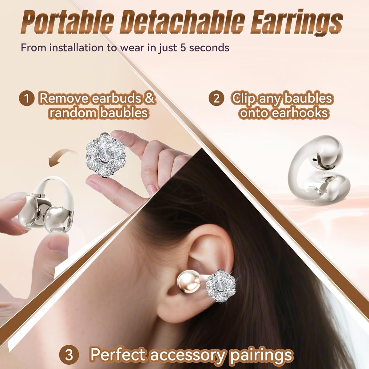 Earbuds next to a coin for scale showing King Lucky compact size and portability benefit