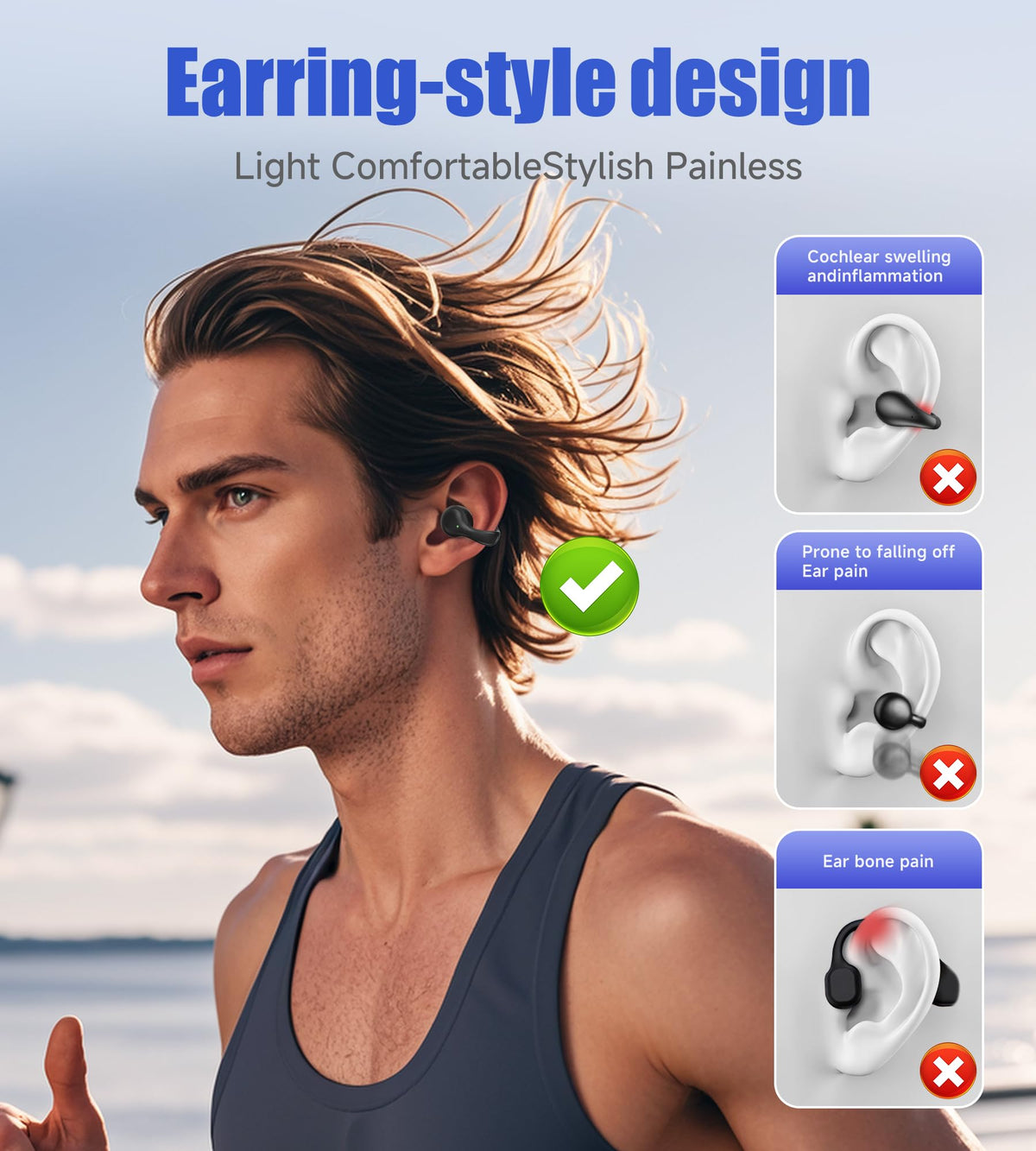 King Lucky i21 clip-on design showing secure fit for daily wear