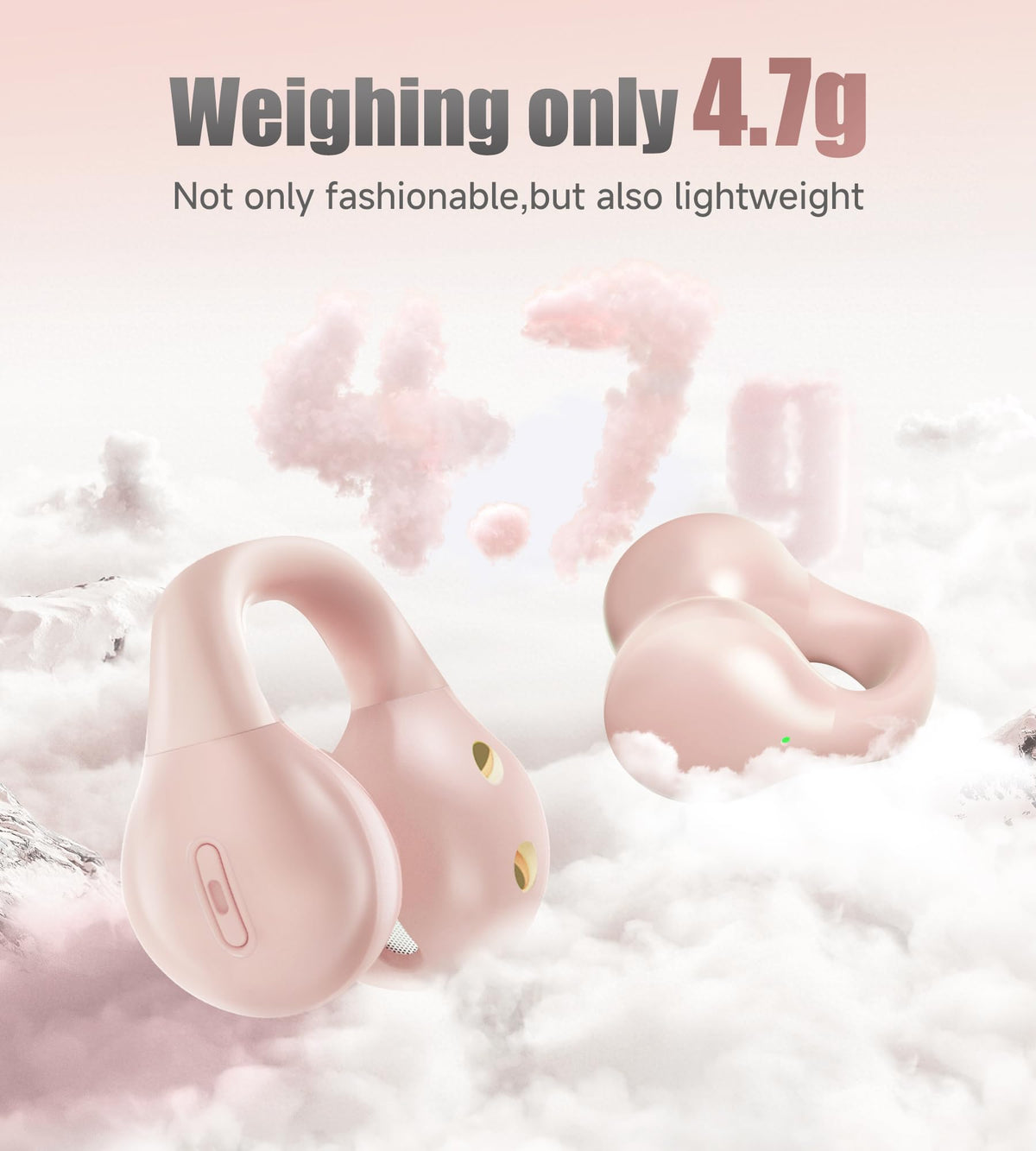 King Lucky i21 pink charging case powers all-day listening