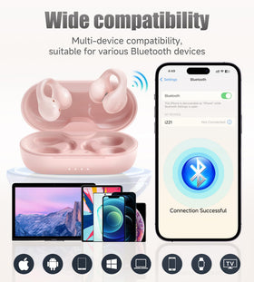 King Lucky i21 open-ear buds pink ultra-lightweight design