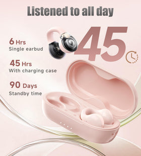 King Lucky i21 open-ear buds pink during running for workouts