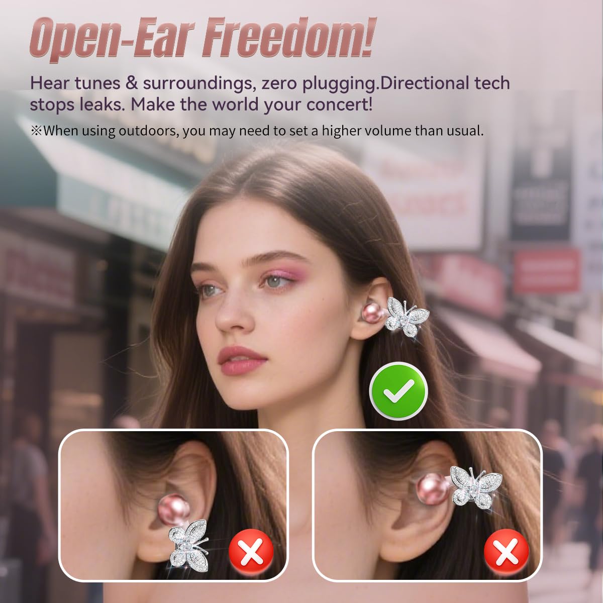 King Lucky earbuds in hand showing compact size and easy portability benefit
