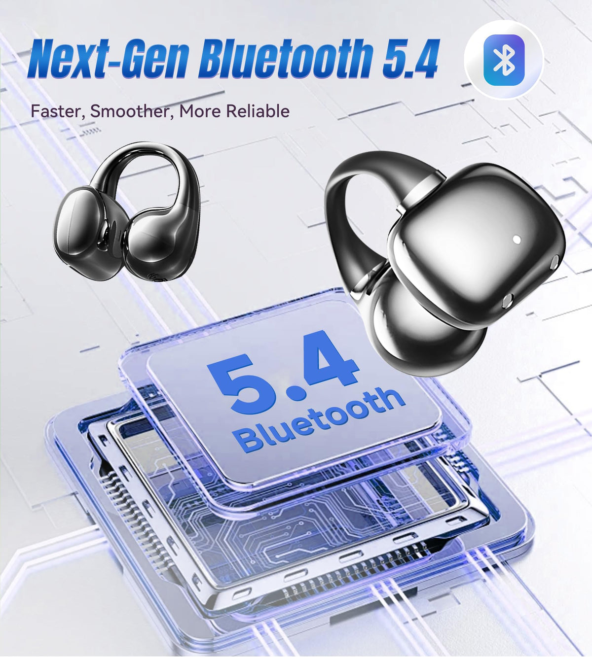King Lucky earbuds worn while running outdoors, highlights sweat resistance and secure fit