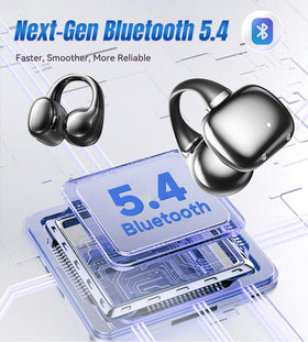 King Lucky earbuds worn while running outdoors, highlights sweat resistance and secure fit