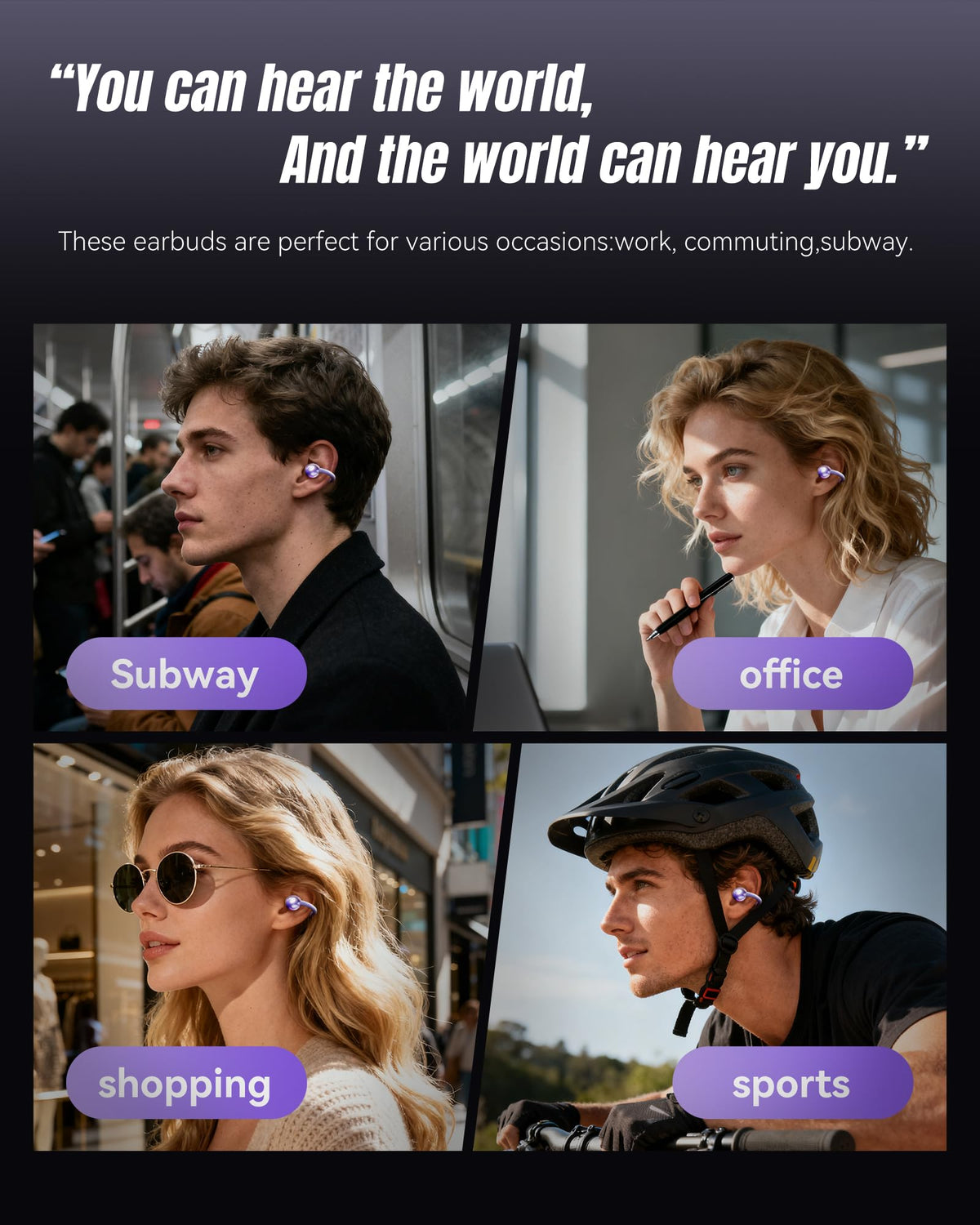King Lucky dual-microphone and touch-control close-up, indicating clear calls and easy use