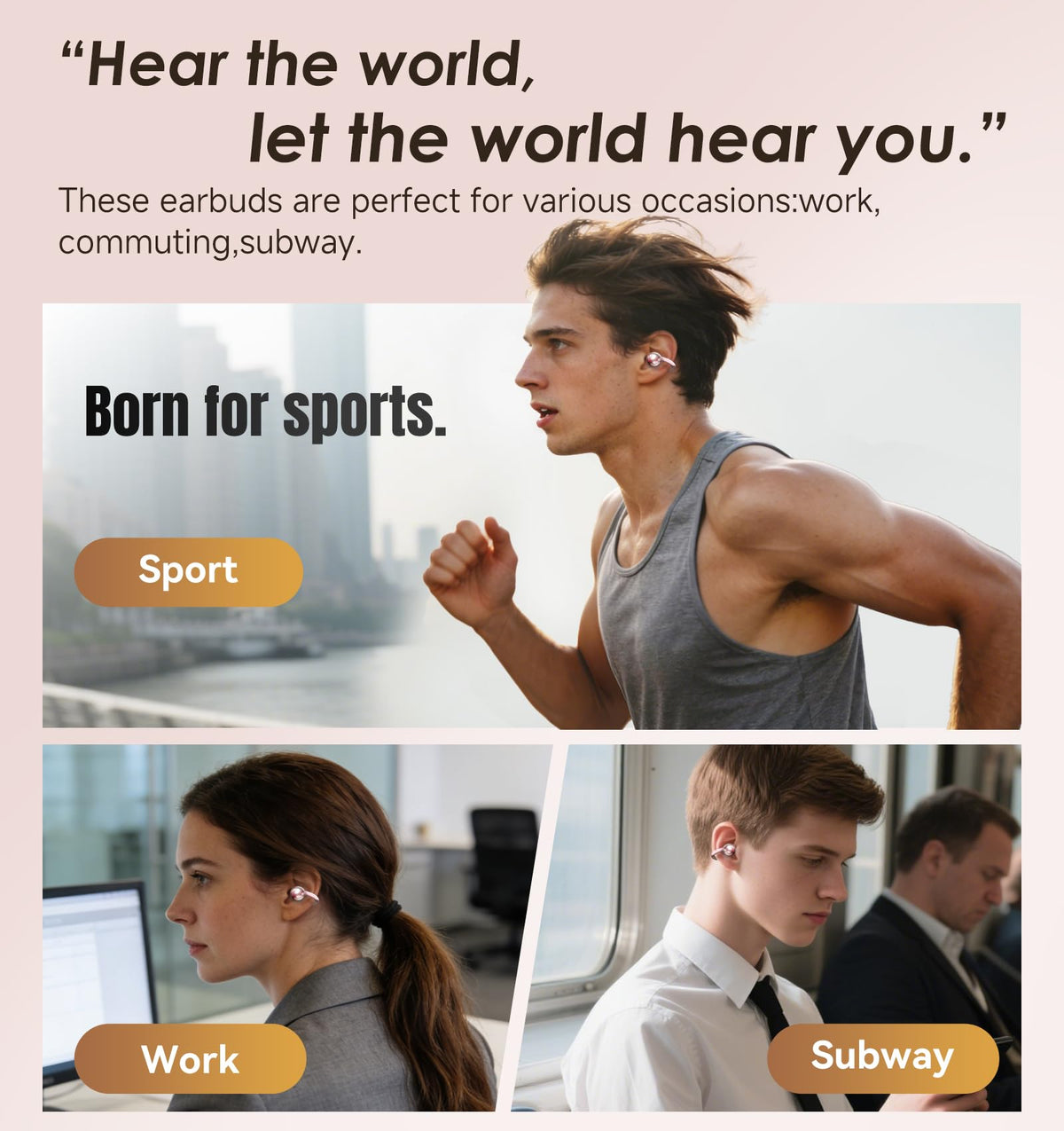 King Lucky earbuds with water splashes illustrating IPX5 protection for sweat and rain