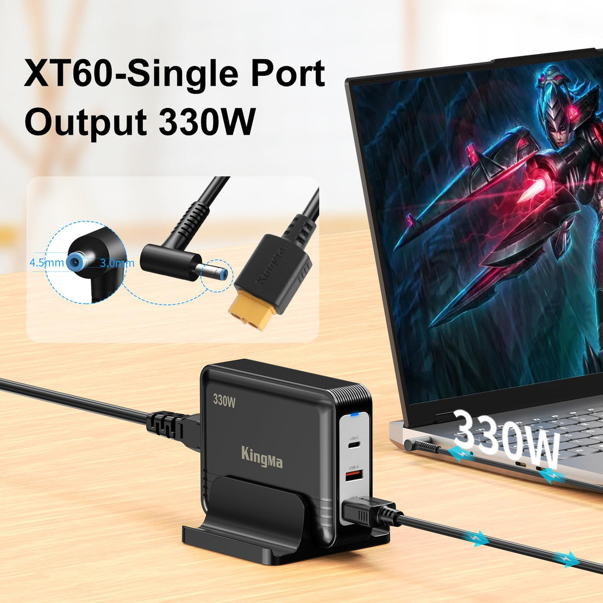 King Ma 330W GaN charger, compact design you can carry in a bag