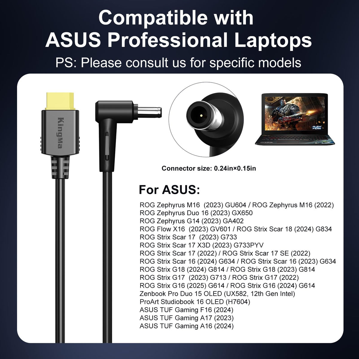 King Ma 330W wide compatibility with ASUS ROG and Zephyrus models