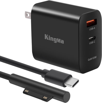King Ma front view compact GaN charger showing slim profile and portability