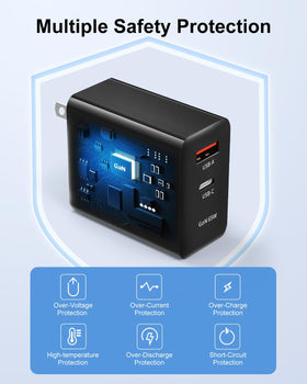 King Ma charger beside a smartphone for scale showing small footprint advantage